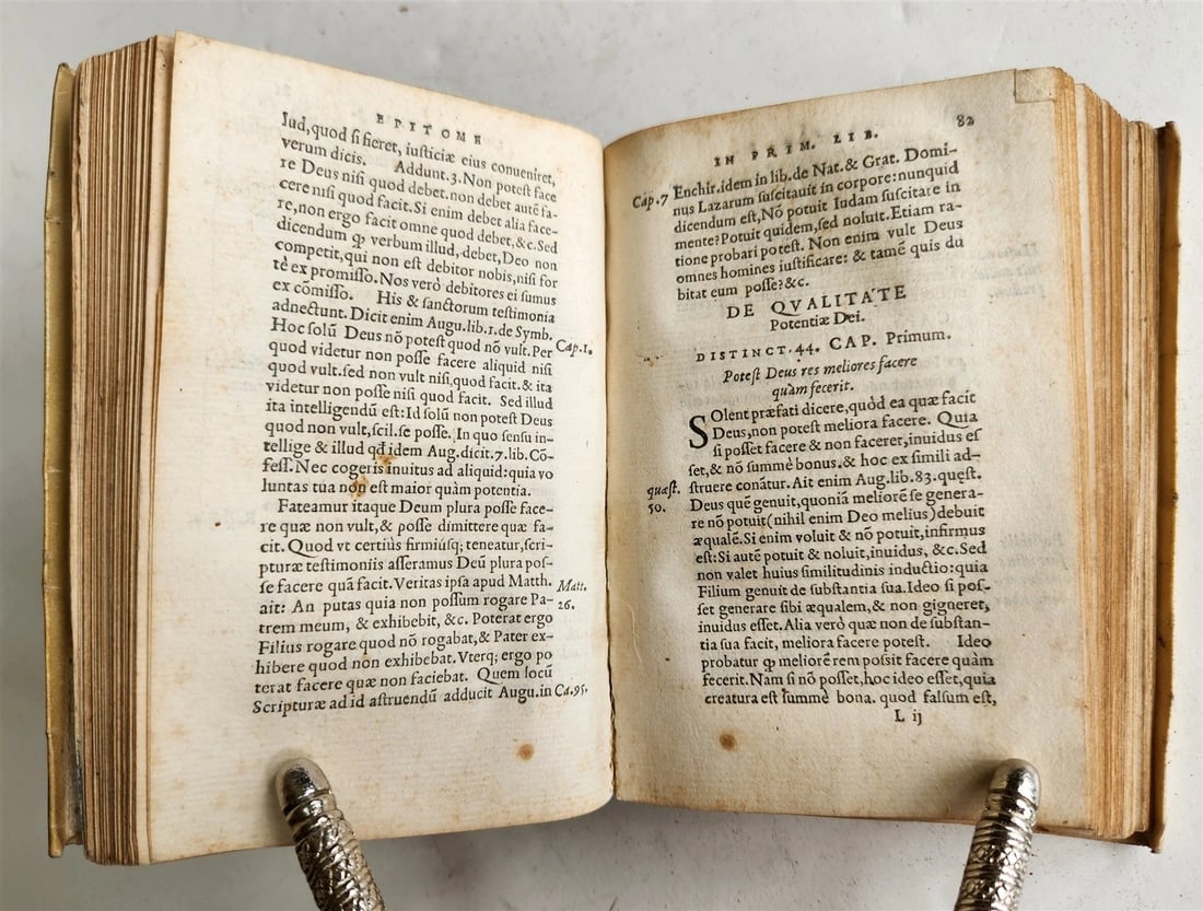 1551 COMMENTARIES to Peter Lombard's Sentences by Spinaeus antique vellum 16th C - 7