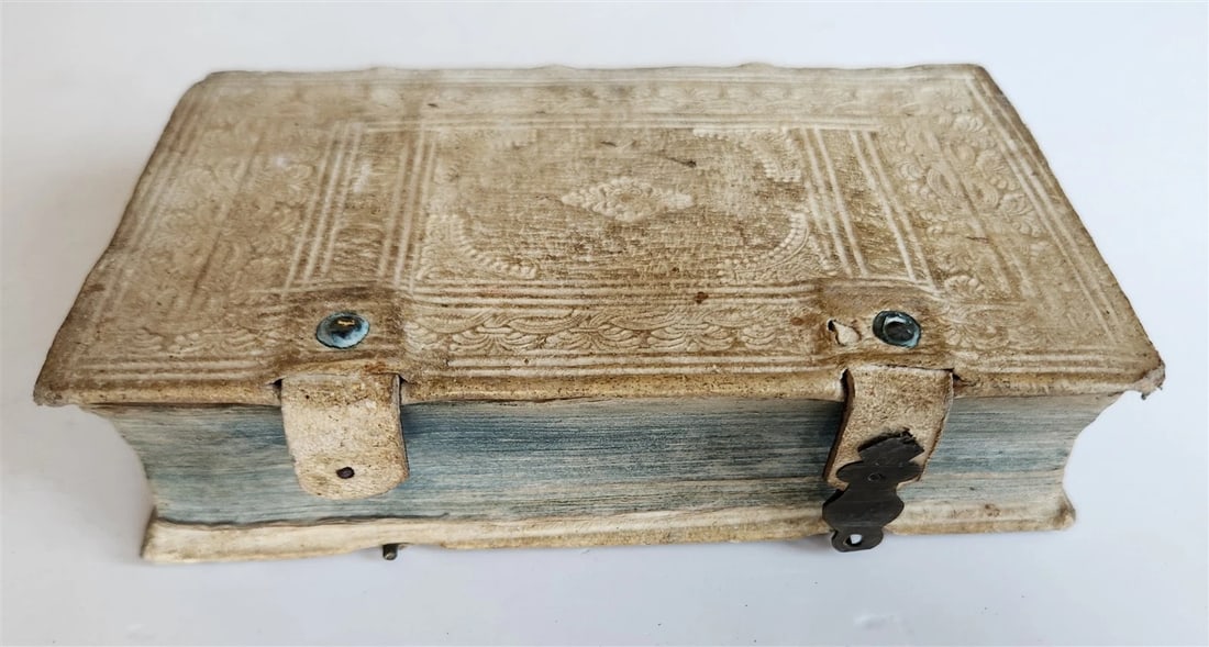 1730 Bibliotheca rhetorum in LATIN antique DECORATIVE PIGSKIN over WOOD BINDING - 5