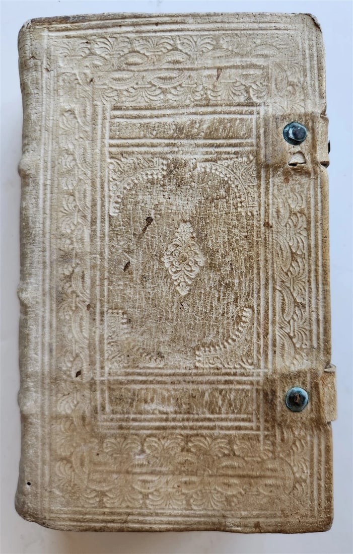 1730 Bibliotheca rhetorum in LATIN antique DECORATIVE PIGSKIN over WOOD BINDING - 6