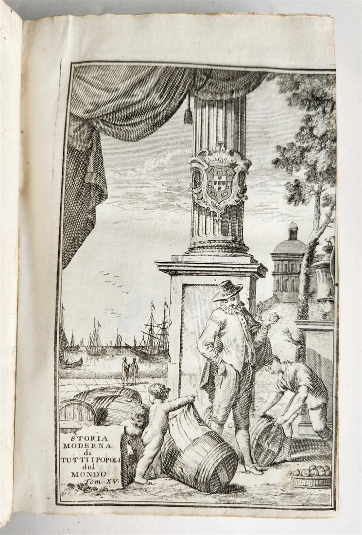 1745 HISTORY of PORTUGAL & SPAIN antique ILLUSTRATED w/ 12 ENGRAVINGS & MAP - 5