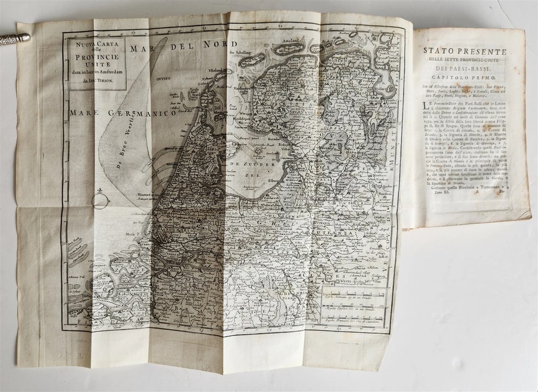 1745 HISTORY of HOLLAND antique ILLUSTRATED w/ & MAP: Lo stato presente di tutti i paesi, e popoli del mondo... Vol. 11 of the series. Venice, Albrizzi ;1742 With engraved title page, engraved head vignette, and 3 (of 17) folded copperplate maps and
