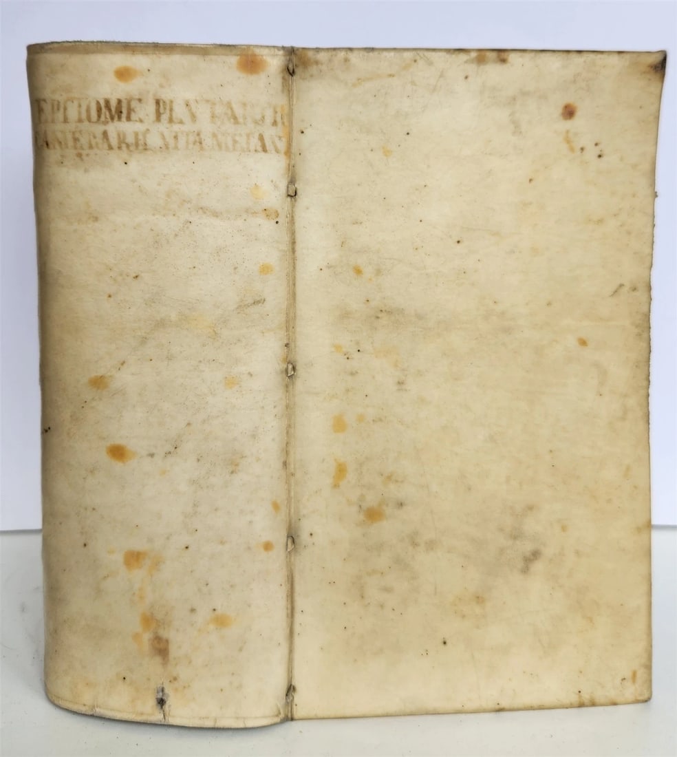 1696 PLUTARCH BIBLIOTHECA HISTORICA antique ILLUSTRATED vellum bound - 2