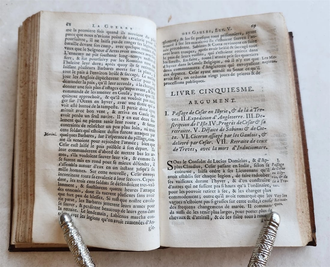 1708 JULIS CAESAR COMMENTARIES antique - 7