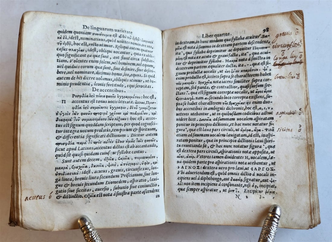 1566 ALDINE PRESS GREEK LANGUAGE GRAMMAR antique URBANUS BELLUNENSIS vellum - 8