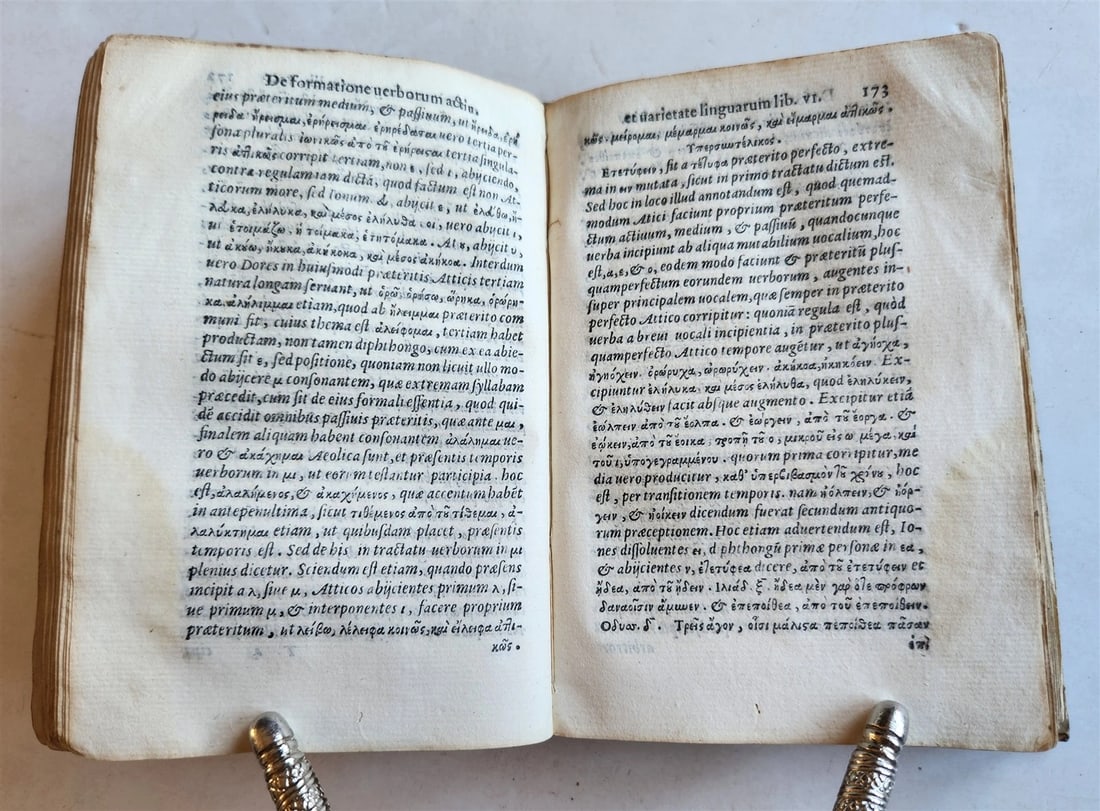 1566 ALDINE PRESS GREEK LANGUAGE GRAMMAR antique URBANUS BELLUNENSIS vellum - 9