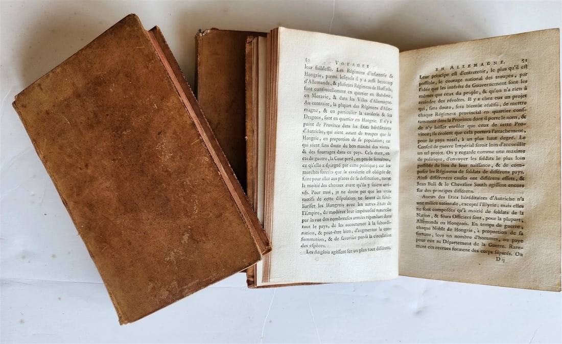1792 TRAVELS TO GERMANY by RISBECK 3 VOLS antique Voyages en Allemagne w/ MAP - 6