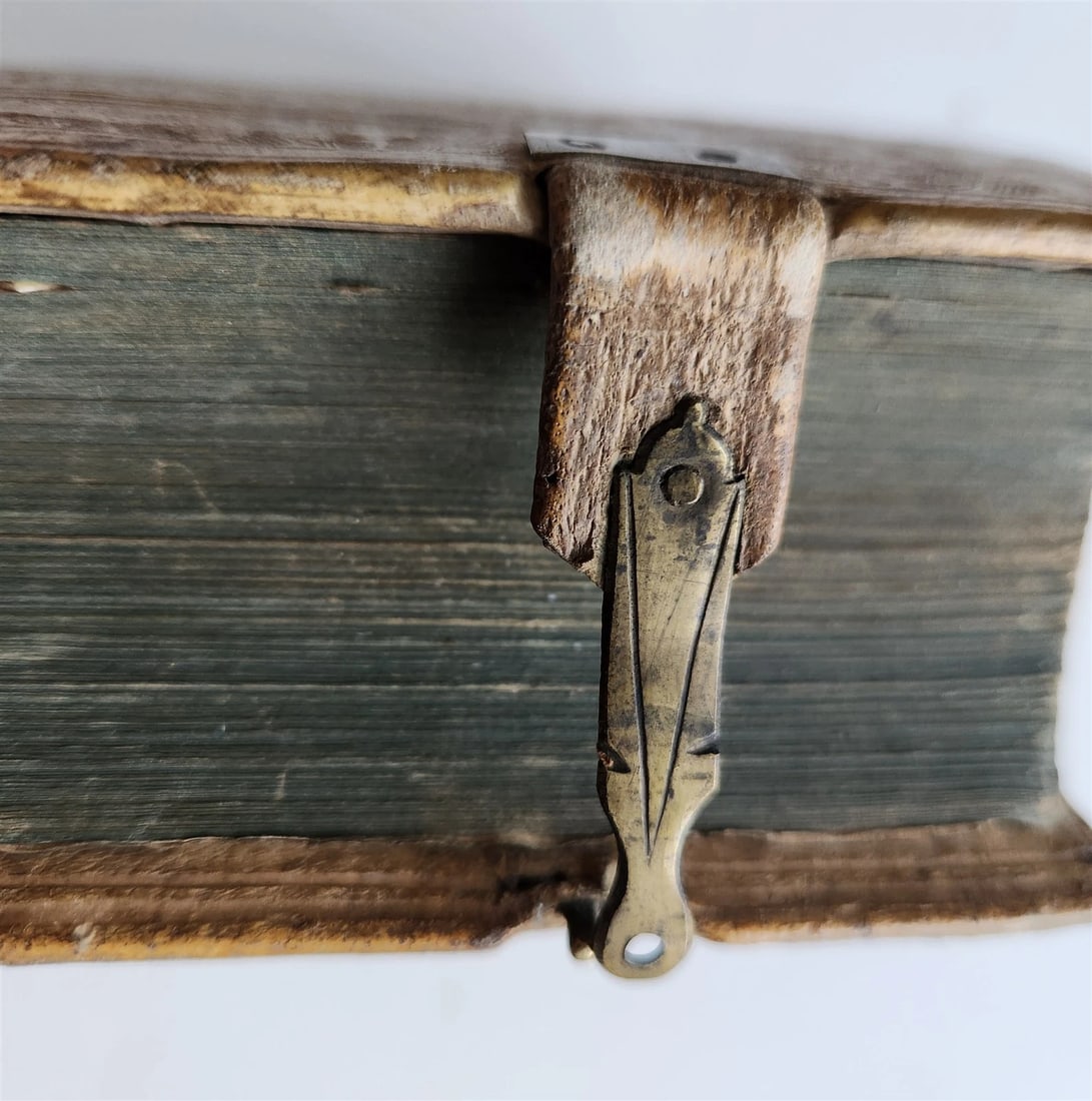 1664 COUNCIL OF TRENT antique decorative PIGSKIN over WOOD BINDING w/ CLASPS - 11