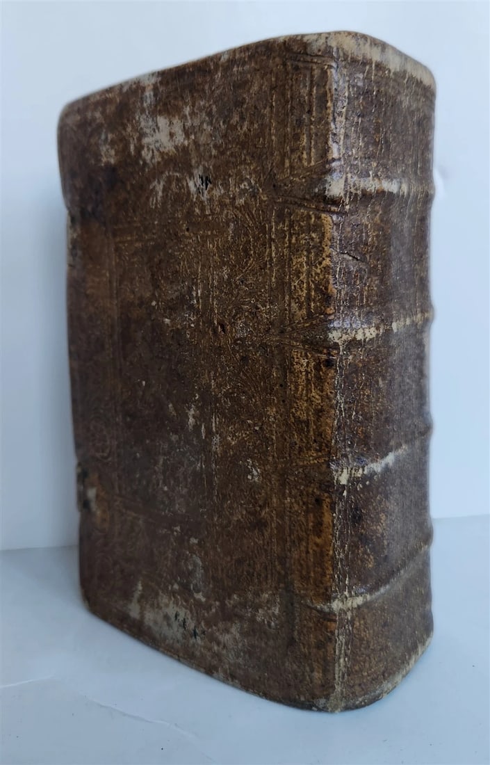1650 PRAYER BOOK Vogler ILLUSTRATED antique DECORATIVE PIGSKIN BINDING w/ CLASPS - 16