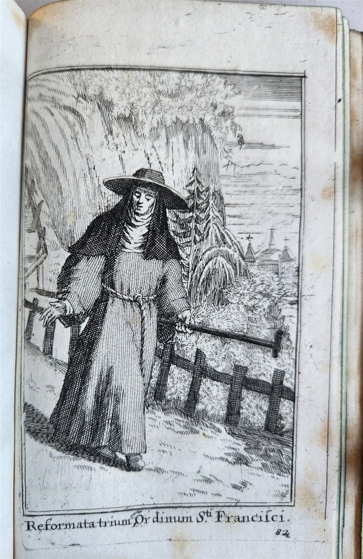 1692 HISTORY of RELIGIOUS ORDERS ILLUSTRATED w/ 164 ENGRAVINGS antique VELLUM - 13