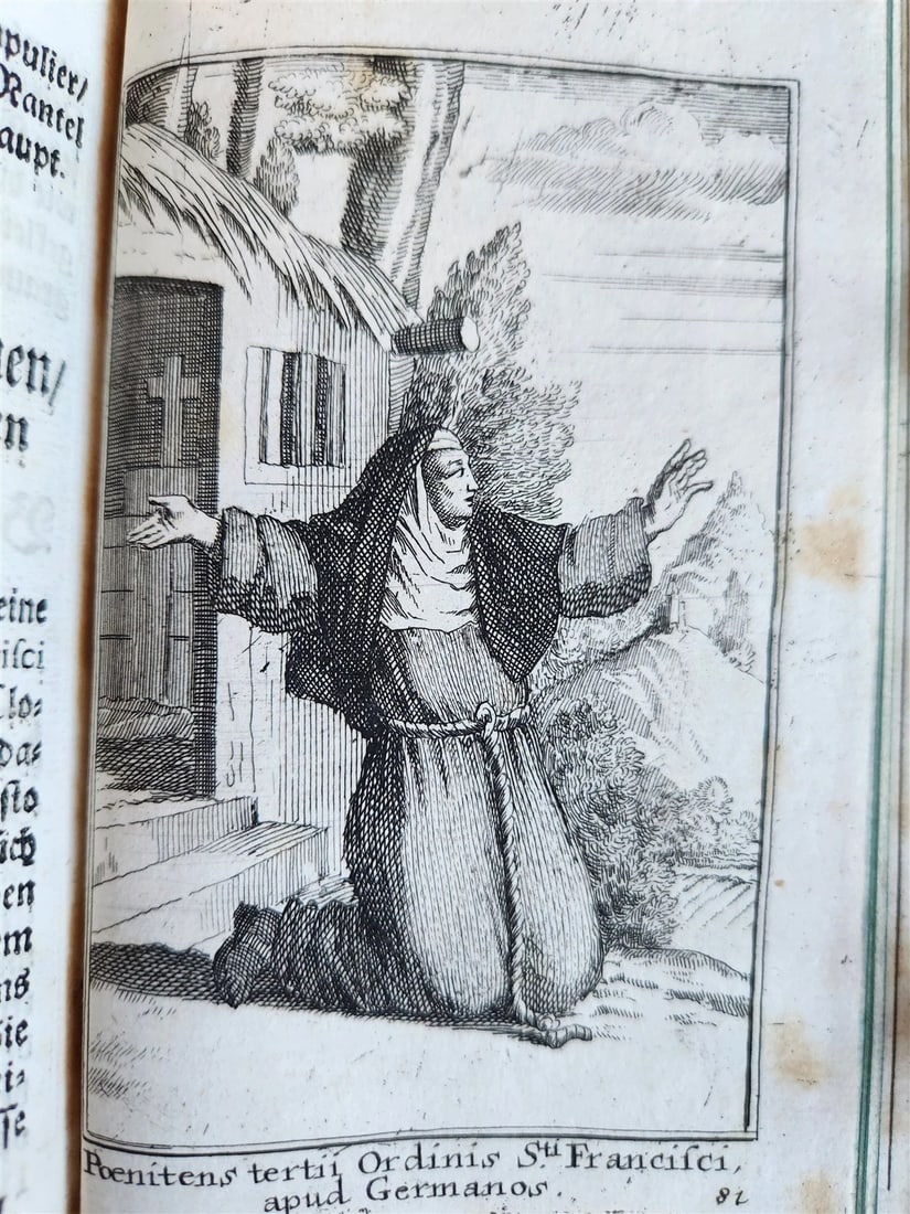 1692 HISTORY of RELIGIOUS ORDERS ILLUSTRATED w/ 164 ENGRAVINGS antique VELLUM - 14