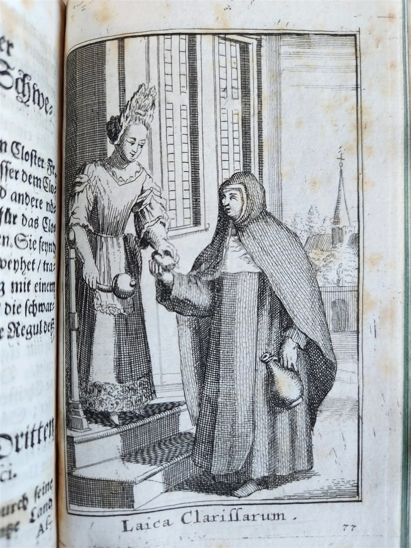 1692 HISTORY of RELIGIOUS ORDERS ILLUSTRATED w/ 164 ENGRAVINGS antique VELLUM - 18