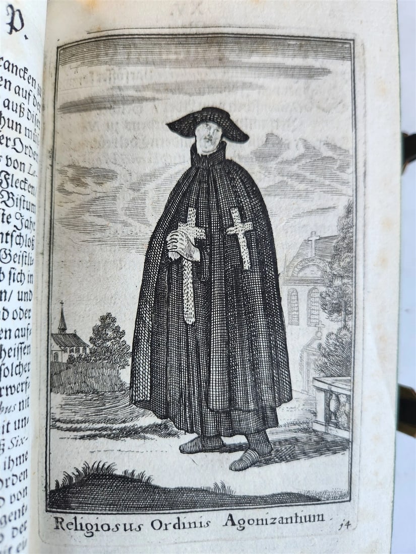 1692 HISTORY of RELIGIOUS ORDERS ILLUSTRATED w/ 164 ENGRAVINGS antique VELLUM - 7