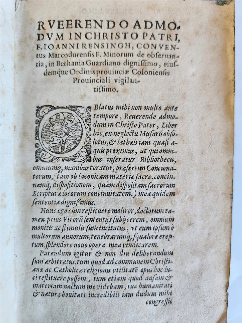 1608 SERMONS by JEAN QUINTIN antique PIGSKIN over WOOD BINDING - 6