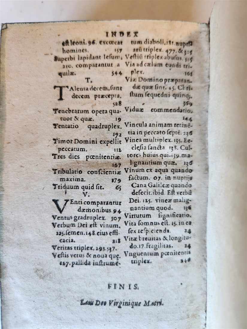 1608 SERMONS by JEAN QUINTIN antique PIGSKIN over WOOD BINDING - 9