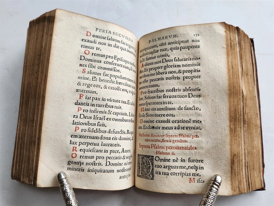 1597 LITURGY ILLUSTRATED Office of Holy Week antique ORIGINAL 16th CENT. BINDING - 11