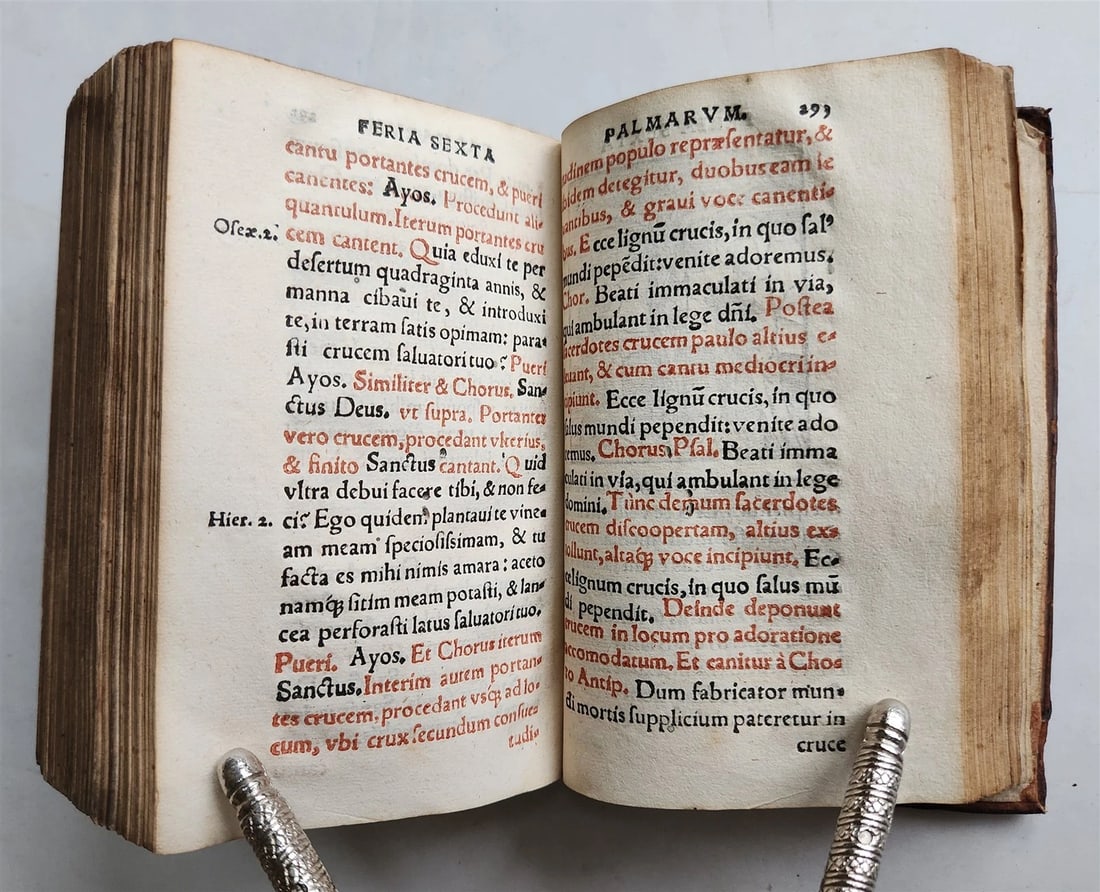 1597 LITURGY ILLUSTRATED Office of Holy Week antique ORIGINAL 16th CENT. BINDING - 15