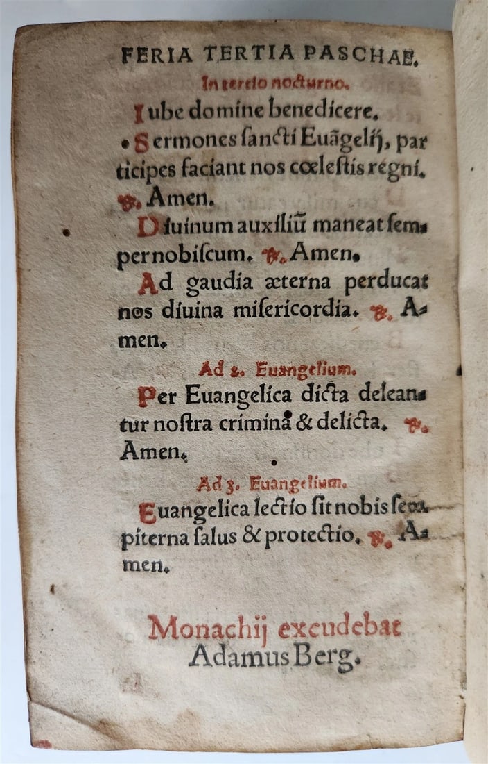 1597 LITURGY ILLUSTRATED Office of Holy Week antique ORIGINAL 16th CENT. BINDING - 16