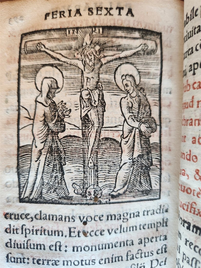1597 LITURGY ILLUSTRATED Office of Holy Week antique ORIGINAL 16th CENT. BINDING - 5