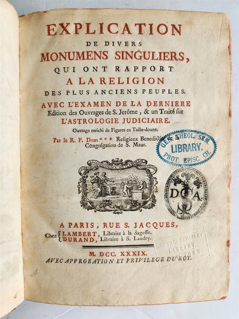 1739 ANCIENT CULTS & ASTROLOGY antique ILLUSTRATED in FRENCH - 3