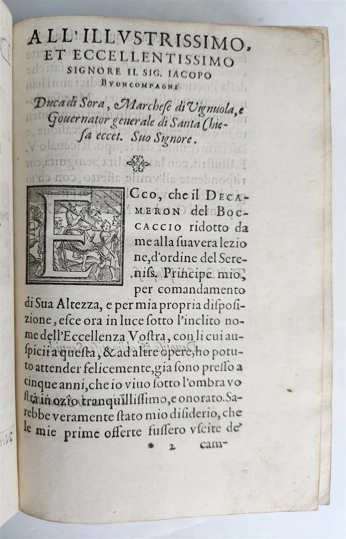 1582 DECAMERON by GIOVANI BOCCACCIO 16th CENTURY antique AMAZING BINDING - 8