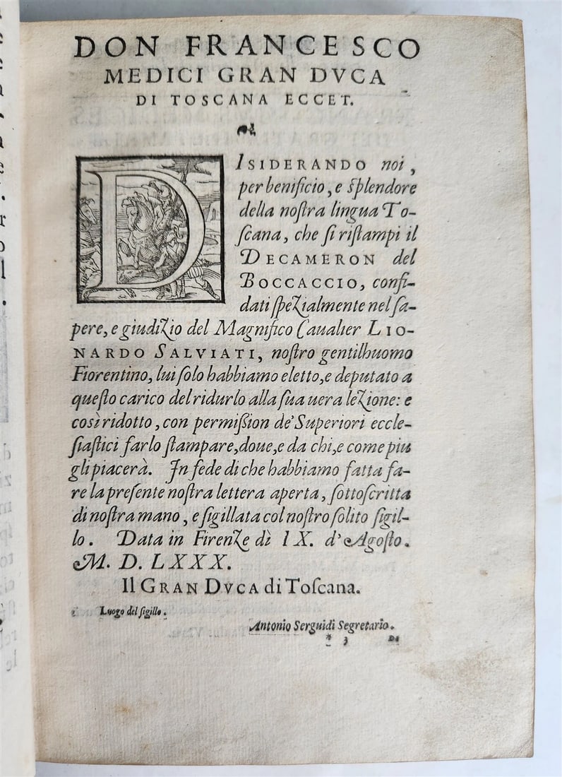 1582 DECAMERON by GIOVANI BOCCACCIO 16th CENTURY antique AMAZING BINDING - 9