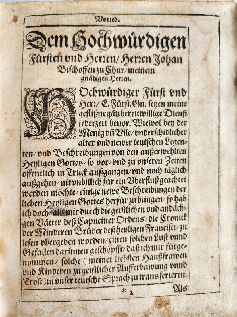 1604 HISTORY of FRANCISCAN ORDER in GERMAN by Mark of Lisbon antique PIGSKIN - 8