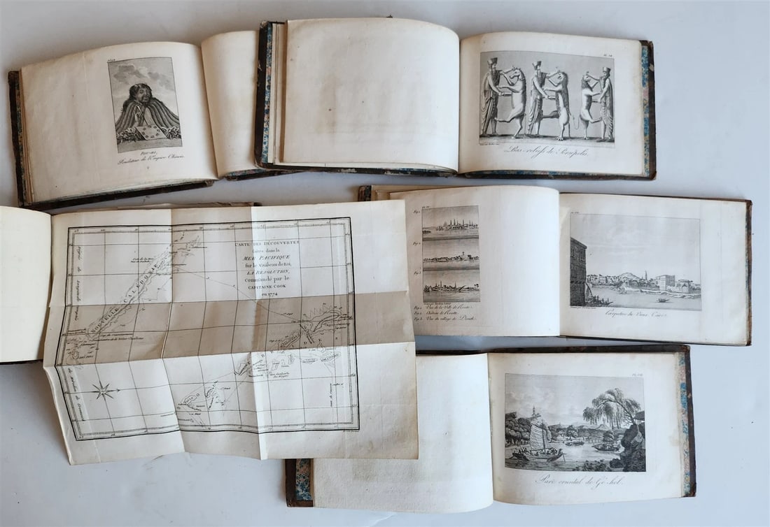 1817 VOYAGES 5 ATLAS VOLUMES antique ILLUSTRATED travels COOK ASIA TURKEY w/MAPS - 4