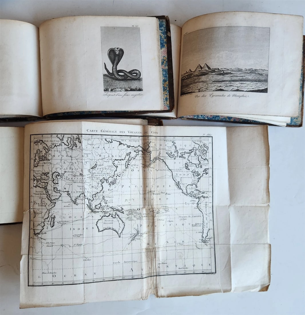 1817 VOYAGES 5 ATLAS VOLUMES antique ILLUSTRATED travels COOK ASIA TURKEY w/MAPS - 9