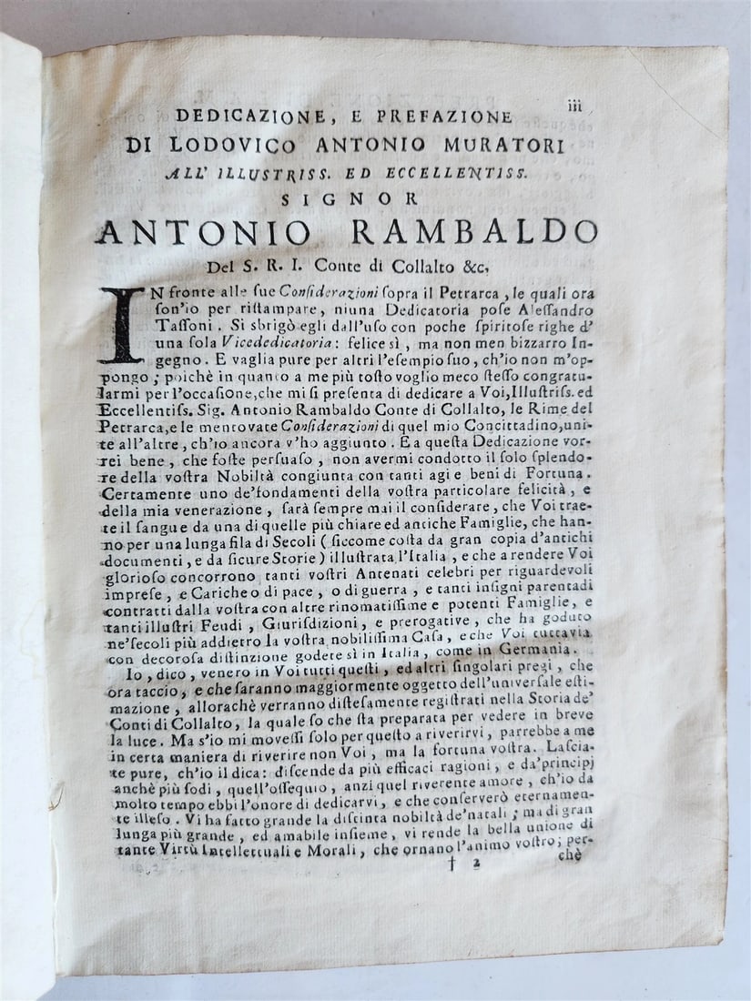 1741 FRANCESCO PETRARCA antique VELLUM BOUND - 3