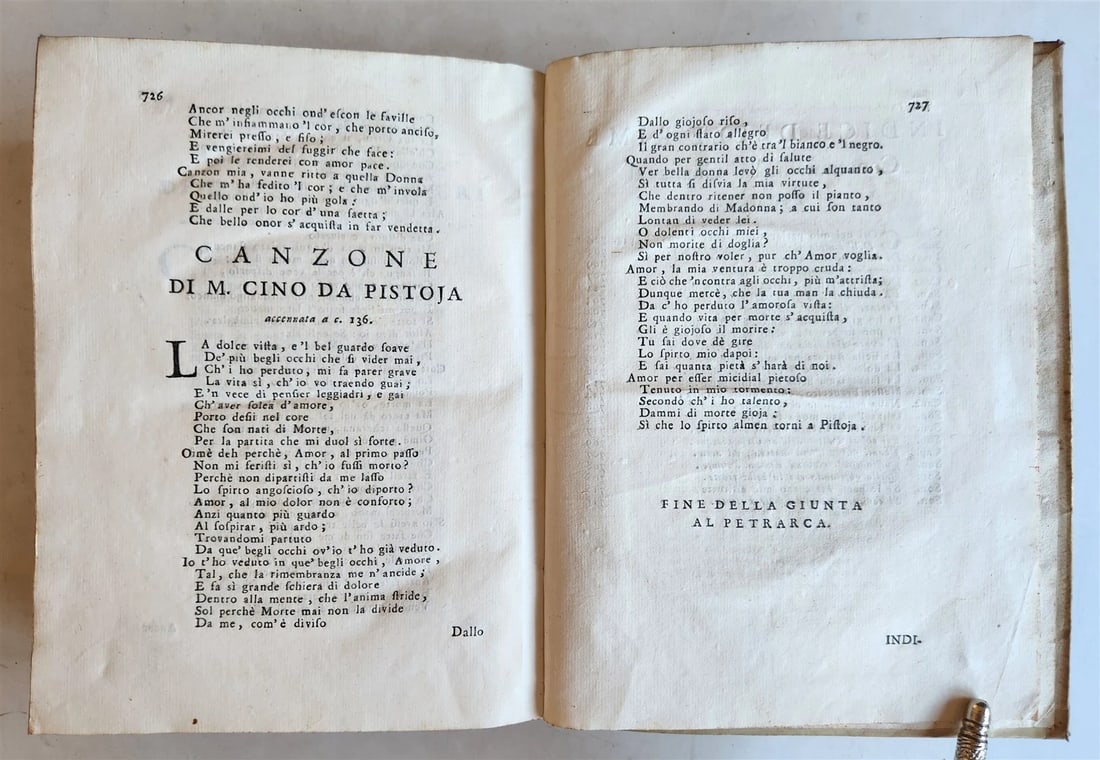 1741 FRANCESCO PETRARCA antique VELLUM BOUND - 7