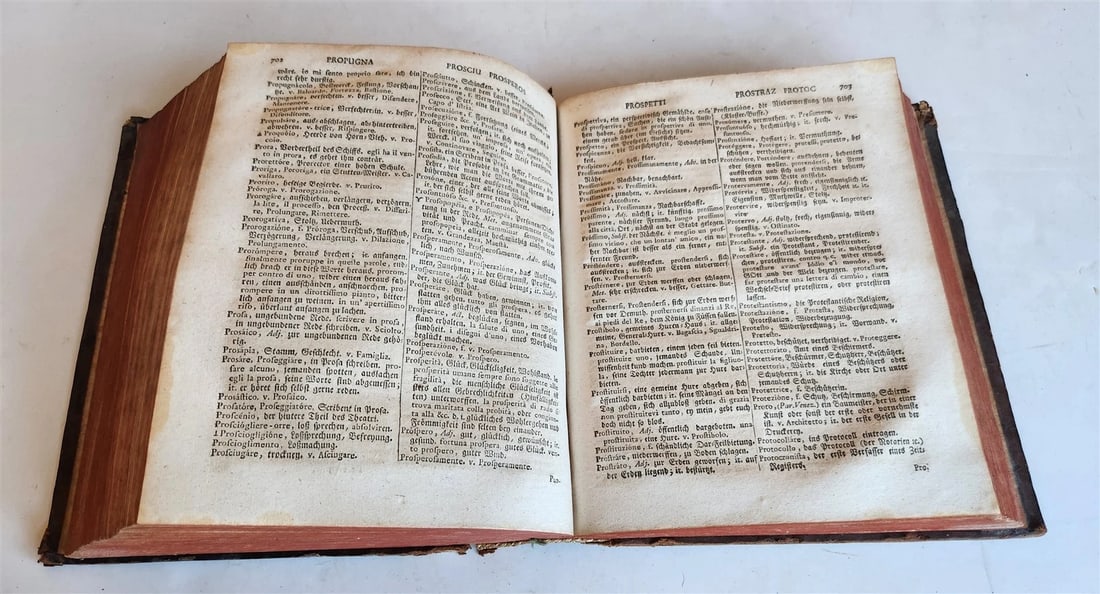 1759 ITALIAN GERMAN DICTIONARY antique Dizionario italiano-tedesco 18th CENTURY - 5