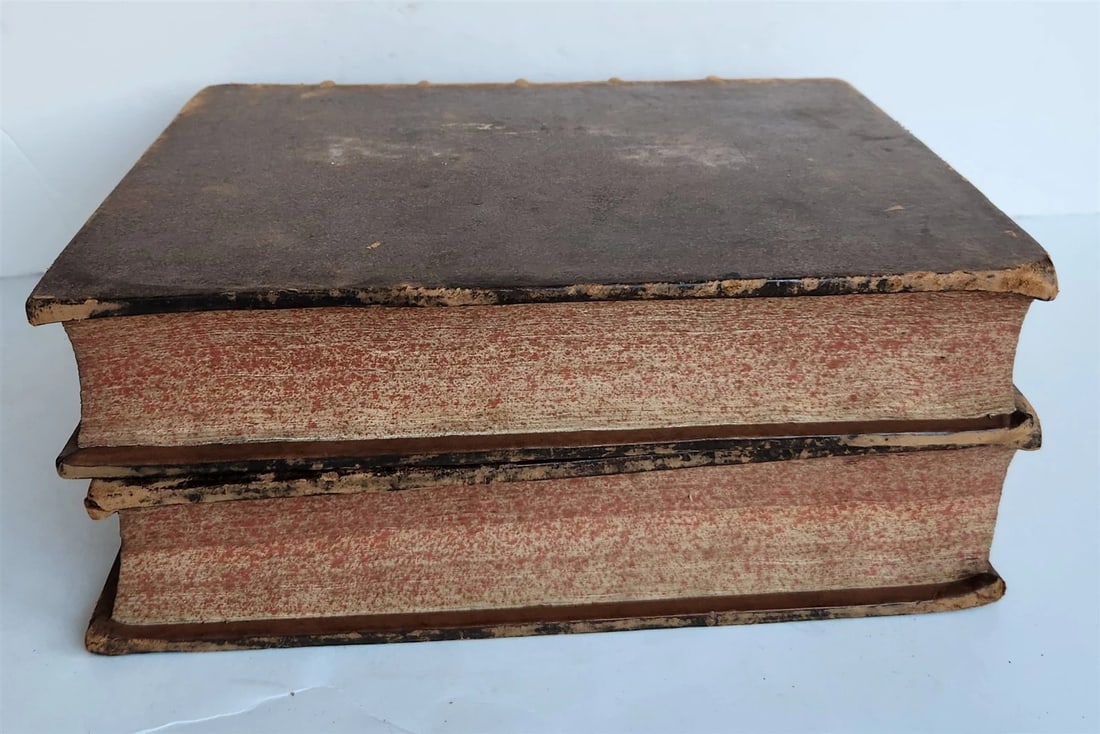 1718 BIBLE in FRENCH 2 volumes NEW TESTAMENT antique ILLUSTRATED w/ MAPS - 6