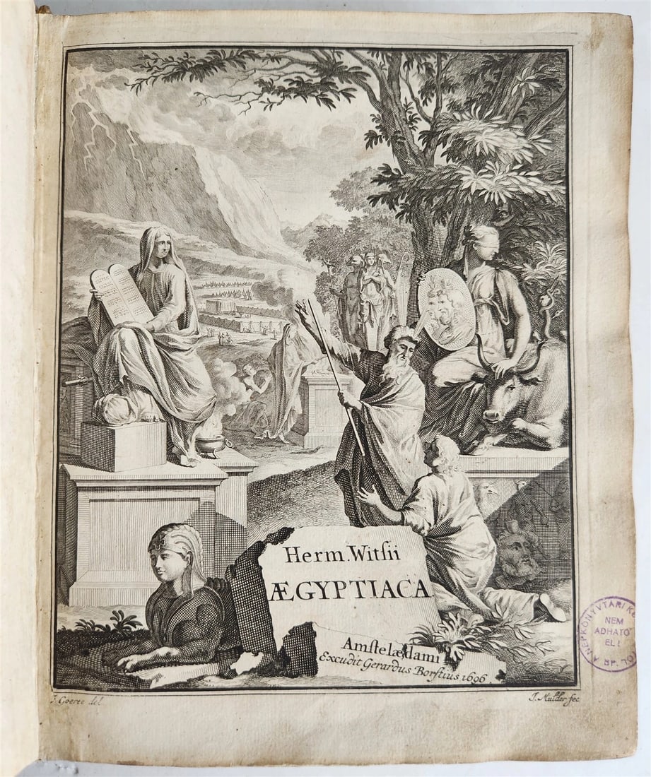 1696 AEGYPTIACA by Witsius antique EGYPTIAN & HEBREW RELIGIOUS CEREMONIES: Witsius,H. Aegyptiaca, et Dekaphylon [in Greek]. Sive, de Aegyptiacorum sacrorum cum Hebraicis collatione libri tres, et de decern tribus Israelis liber singularis. (Three books on the comparison of E
