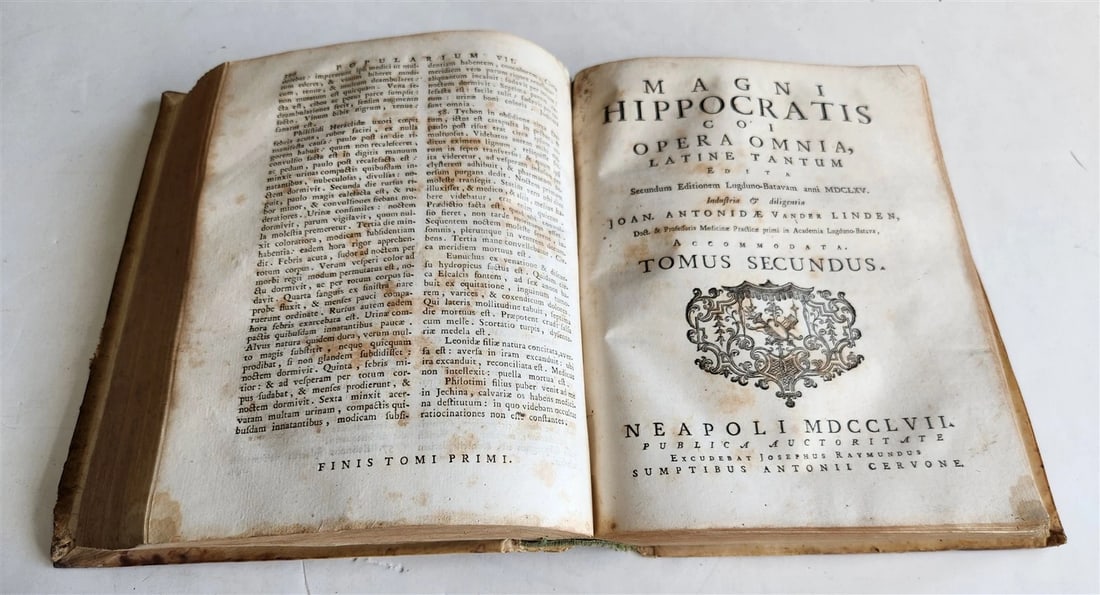 1757 HIPPOCRATES TREATISE antique MEDICAL vellum bound - 4