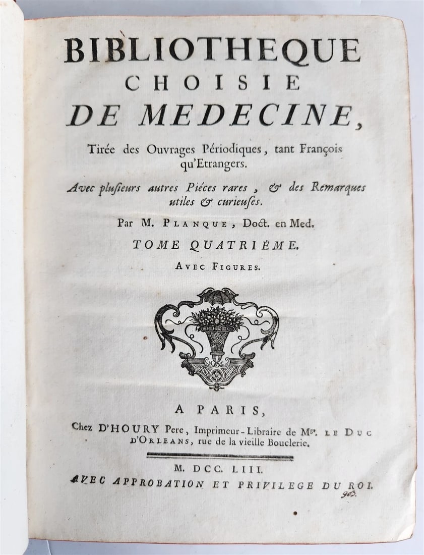 1753 MEDICAL TREATISE ILLUSTRATED ANATOMY by Francois PLANQUE antique V. 4 - 2