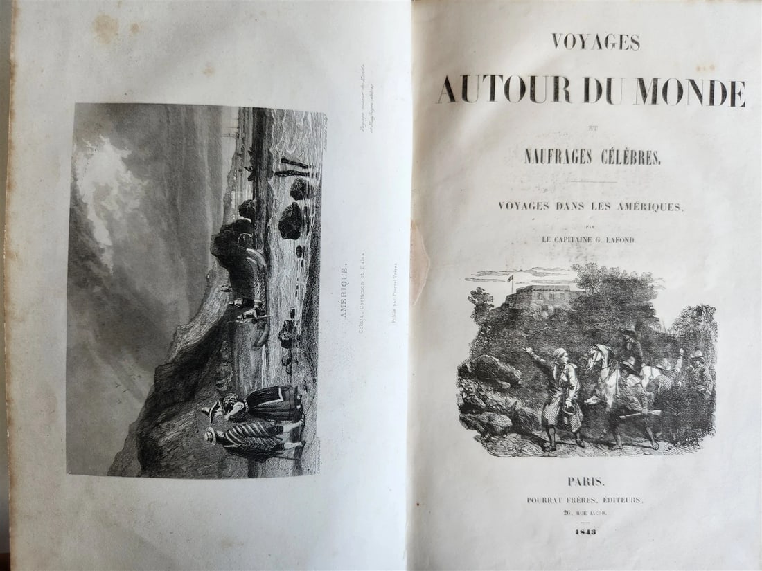 1843 TRAVELS to AMERICA CHINA INDIA 8 vols ILLUSTRATED antique in FRENCH - 11