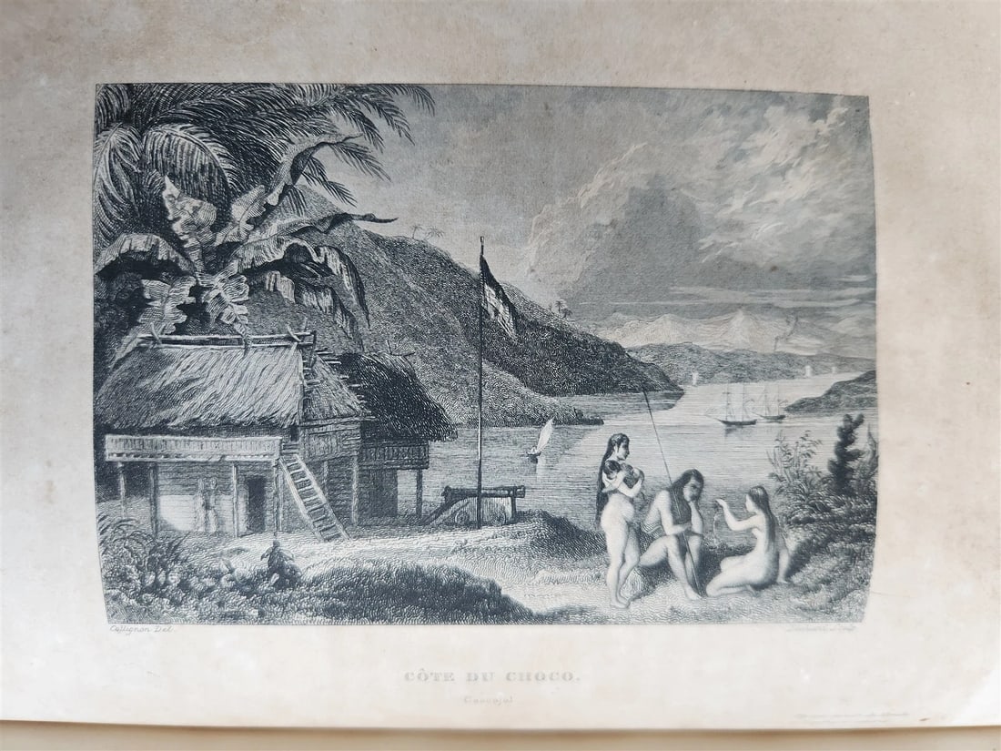 1843 TRAVELS to AMERICA CHINA INDIA 8 vols ILLUSTRATED antique in FRENCH - 12