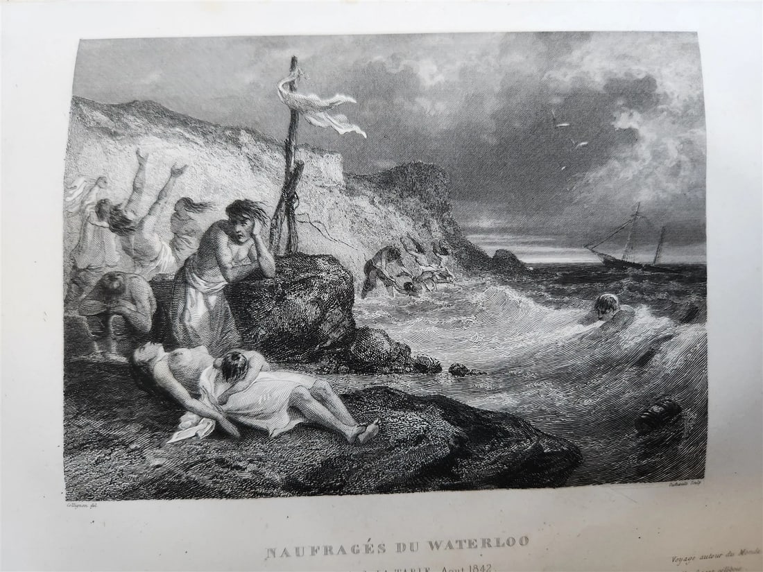 1843 TRAVELS to AMERICA CHINA INDIA 8 vols ILLUSTRATED antique in FRENCH - 15