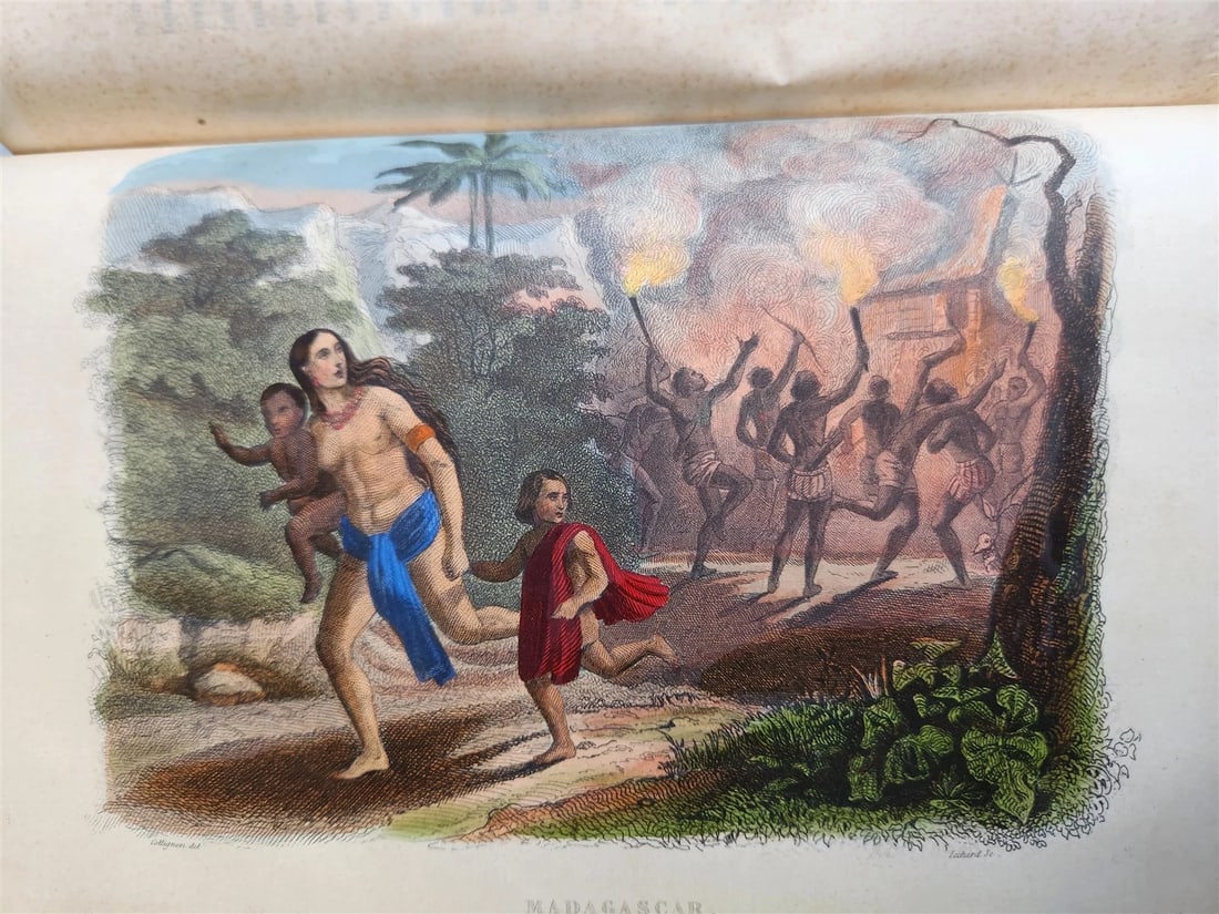 1843 TRAVELS to AMERICA CHINA INDIA 8 vols ILLUSTRATED antique in FRENCH - 18