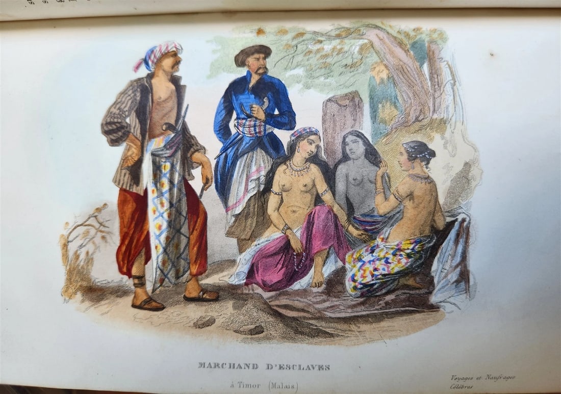 1843 TRAVELS to AMERICA CHINA INDIA 8 vols ILLUSTRATED antique in FRENCH - 19