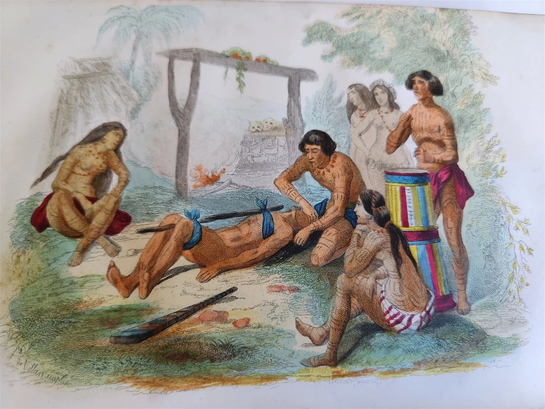 1843 TRAVELS to AMERICA CHINA INDIA 8 vols ILLUSTRATED antique in FRENCH - 3