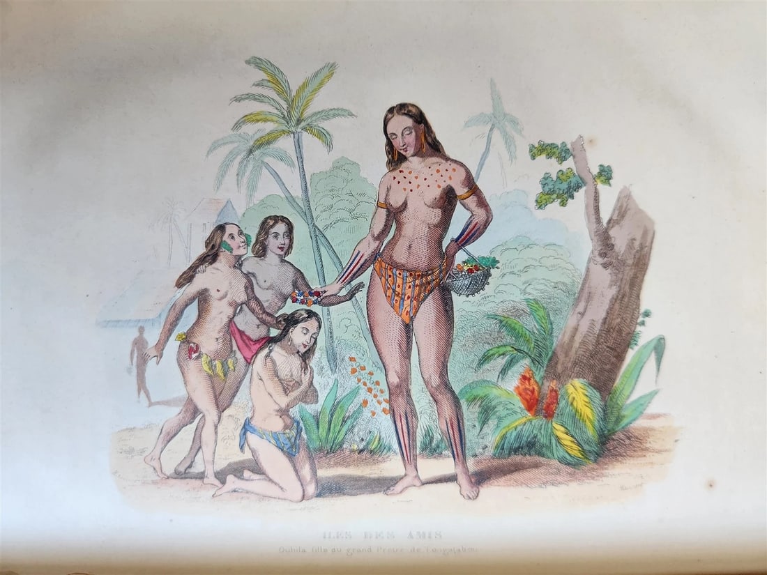 1843 TRAVELS to AMERICA CHINA INDIA 8 vols ILLUSTRATED antique in FRENCH - 5