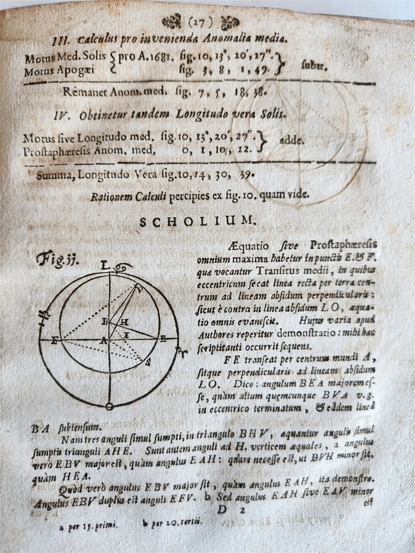 1682 ASTRONOMY ECLIPSES antique Tenebrae Summatim Illustratae Doctrina Eclipsium - 16