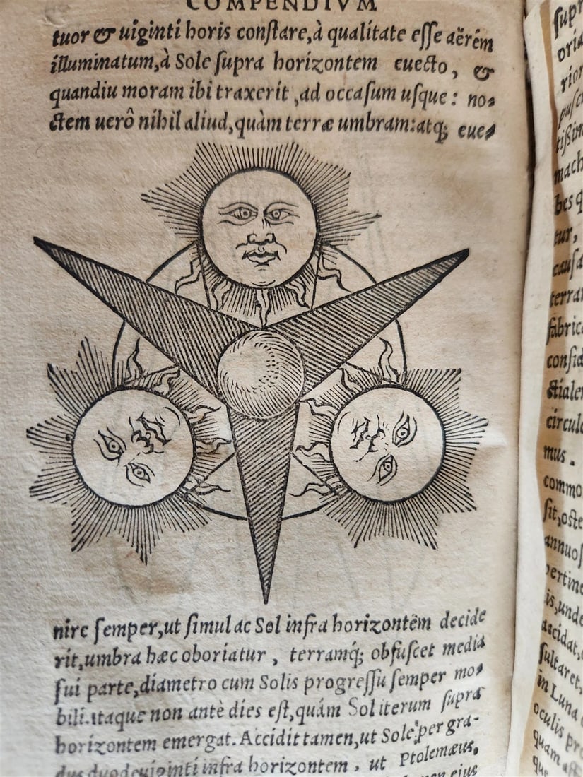 1581 ASTRONOMY Theoricae Novae Planetarum Georg PEURBACH & SACROBOSCO antique - 20