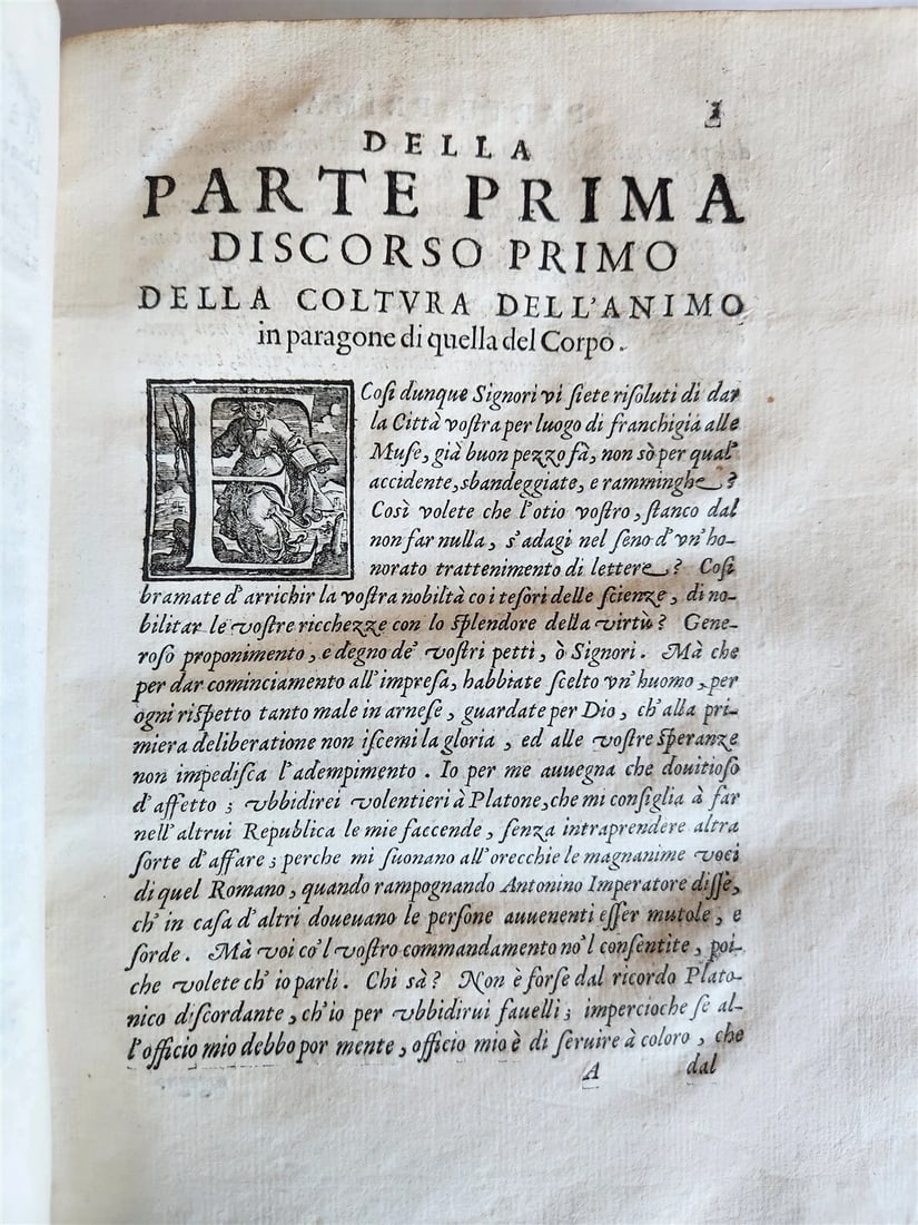 1627 Discorsi Morali Su La Tavola di Cebete Tebano antique VELLUM BOUND - 6