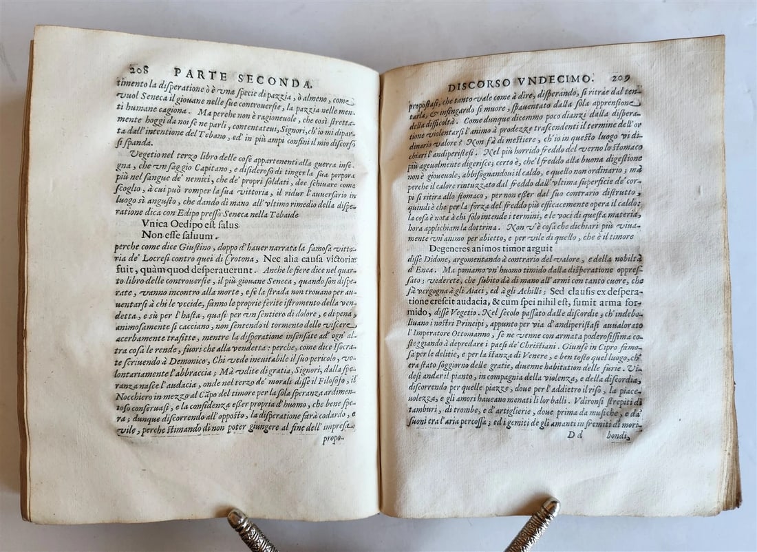 1627 Discorsi Morali Su La Tavola di Cebete Tebano antique VELLUM BOUND - 9