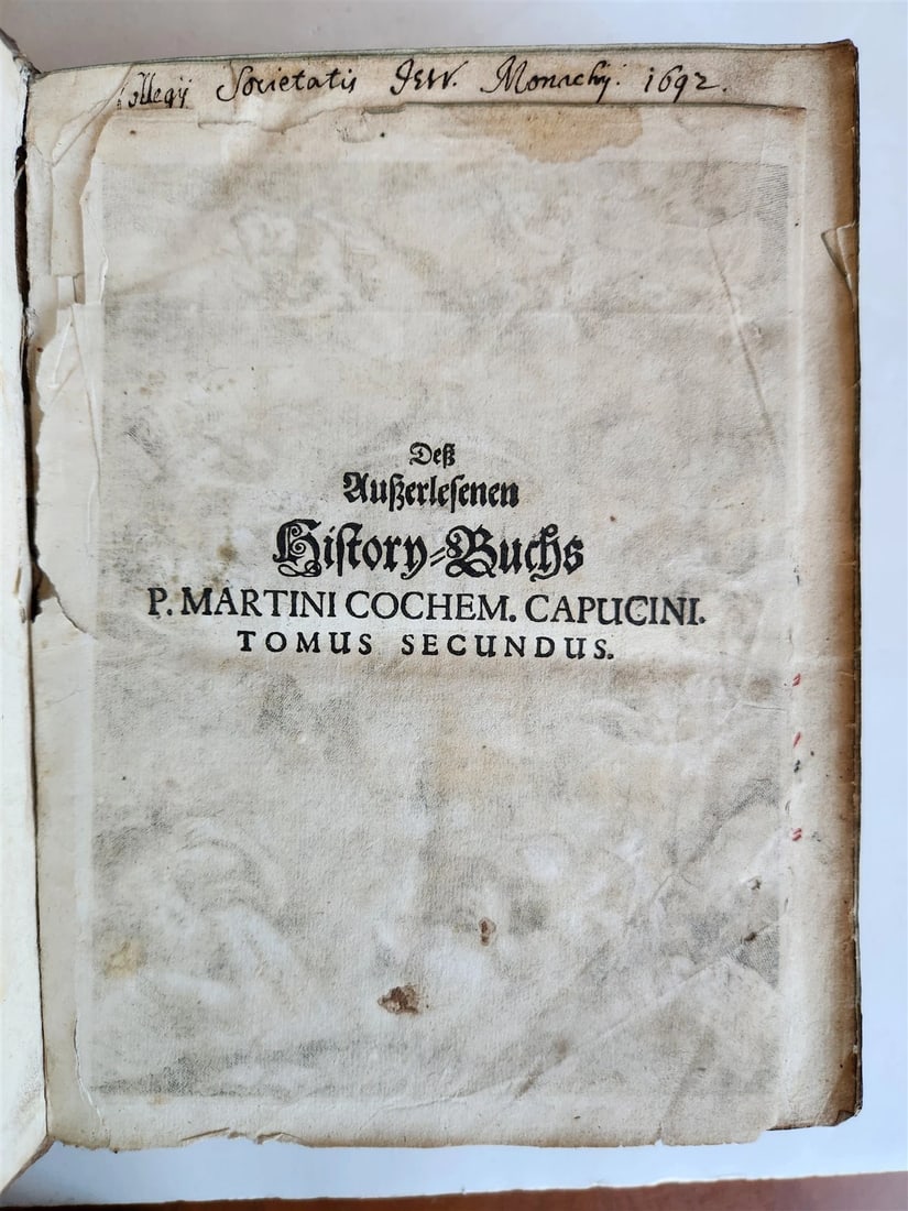1690 HISTORY BOOK in GERMAN antique PIGSKIN BOUND 17th CENTURY - 5