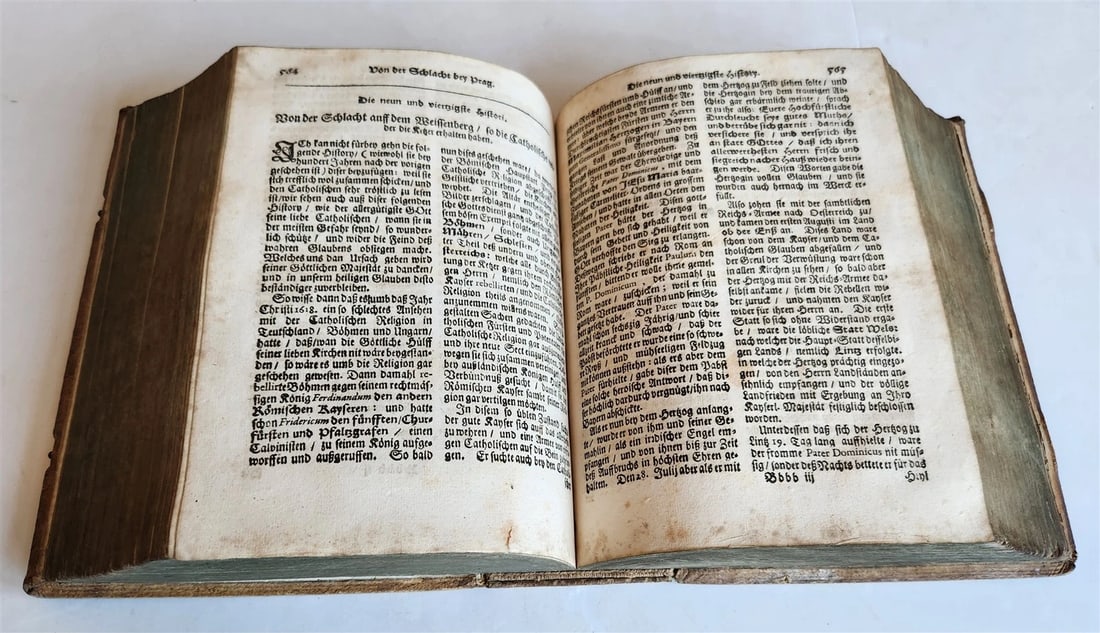 1690 HISTORY BOOK in GERMAN antique PIGSKIN BOUND 17th CENTURY - 6