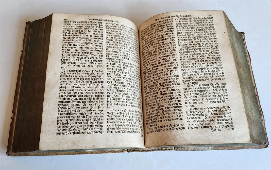 1690 HISTORY BOOK in GERMAN antique PIGSKIN BOUND 17th CENTURY - 8