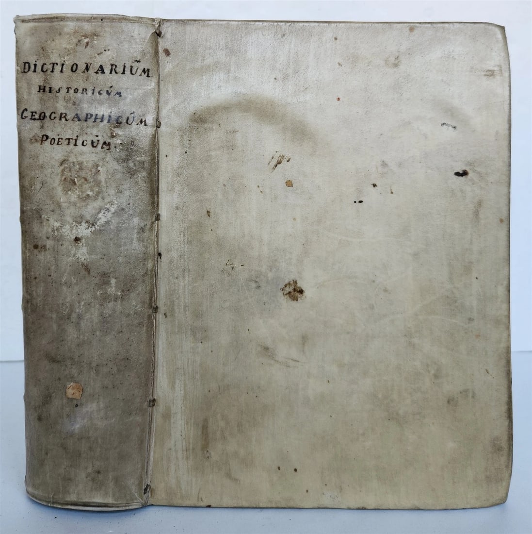 1693 DICTIONARY HISTORICAL GEOGRAPHICAL & POETICAL antique VELLUM BOUND 17th C. - 2